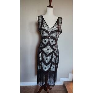 NWT Unique Vintage 1920's Flapper Art Deco Cocktail Party Dress SZ Medium